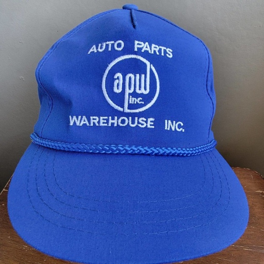 Vintage Auto Parts Warehouse‎ Inc. Spark Plugs Blue Snapback Baseball Hat - Picture 2 of 9